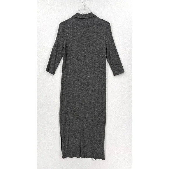 ANTHROPOLOGIE DOLAN Sarana Dress Womens Small Gray Black White Collared Belt - Picture 3 of 14